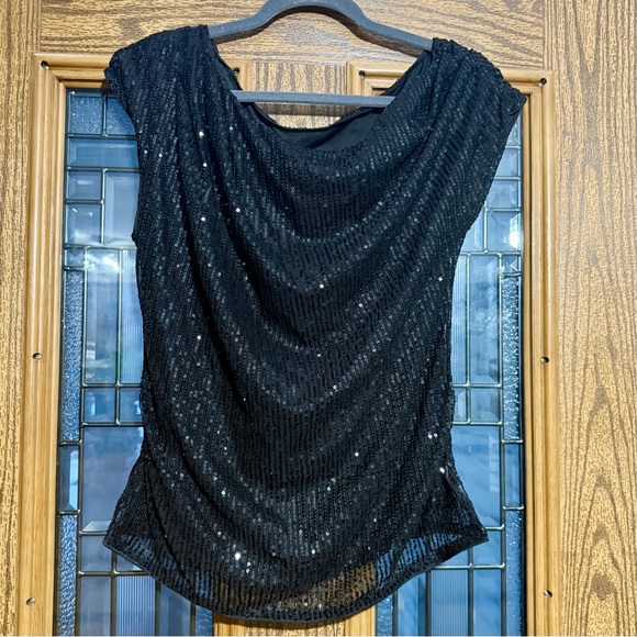 Grace Karin Tops - NWT Edgy Grace Karin Black Sequin Blouse Party